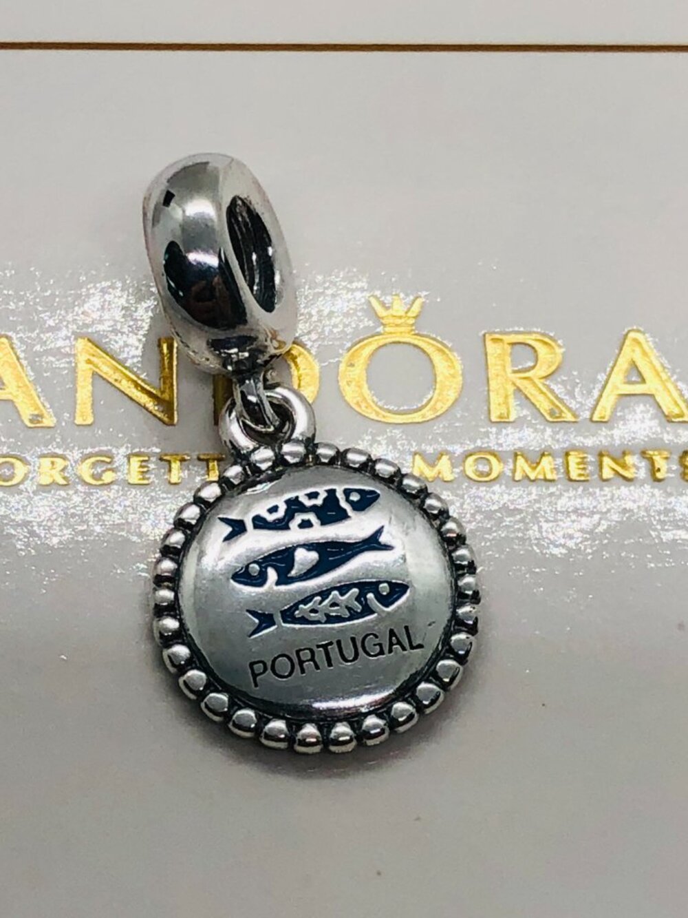 Pandora Portugal sardine Exclusive Dangle charm S925 Silver with box